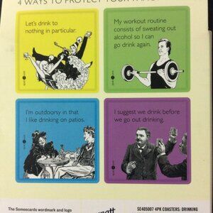 SILICONE Coasters Assorted Set of 4 Someecards Inc